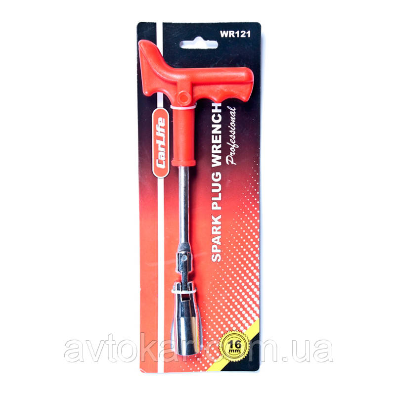 Ключ свічковий CARLIFE WR121 16 мм з посиленою ручкою AVK, фото 1