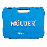Набір інструментів для авто та дому професійний із насадками в кейсі MOLDER 72 предмети 1/2 і 1/4 MT60072 AVK, фото 10