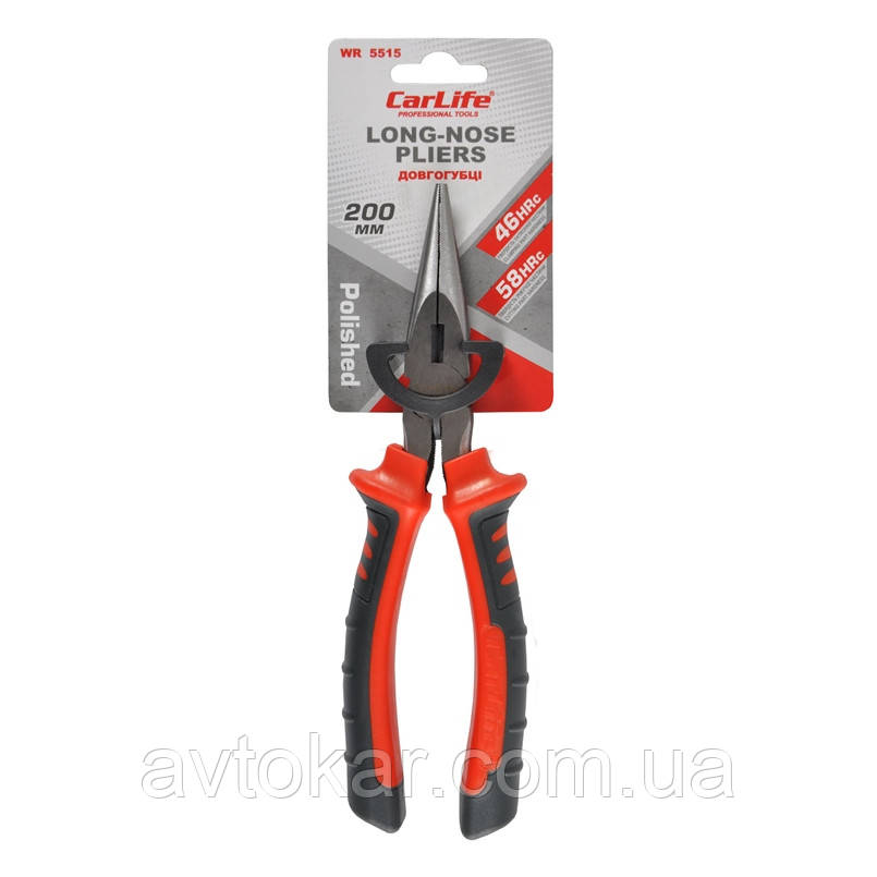 Довгогубці Carlife 200 мм поліровані 46-58 HRC (WR5515) AVK