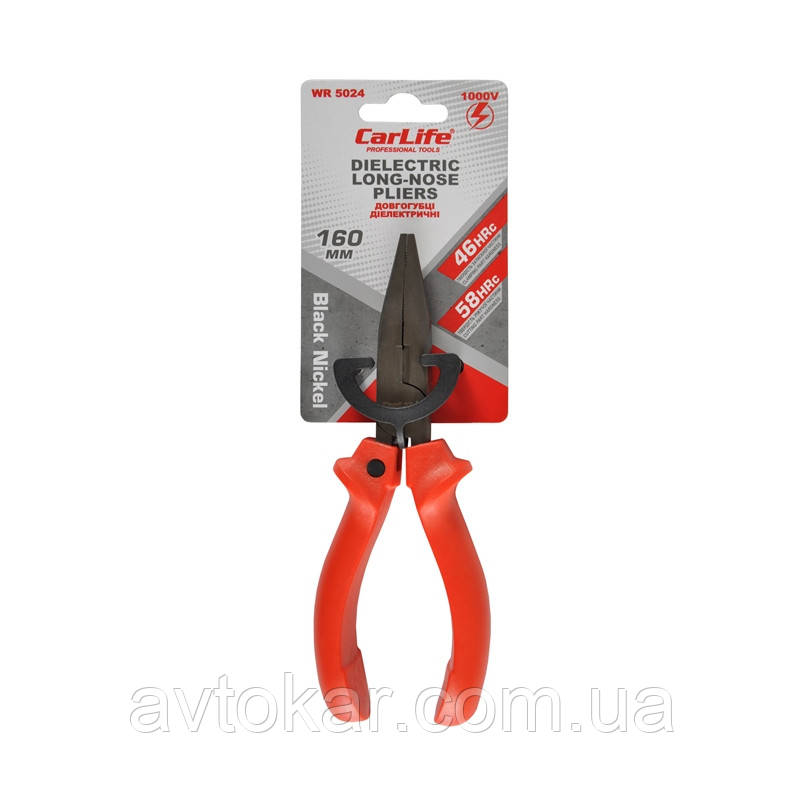 Довгогубці діелектричні Carlife 160 мм 1000В поліровані 46-58 HRC (WR5024) AVK, фото 1