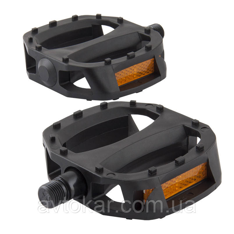Велосипедні педалі GREY'S із поліпропілену, чорні, 1 пара AVK, фото 1