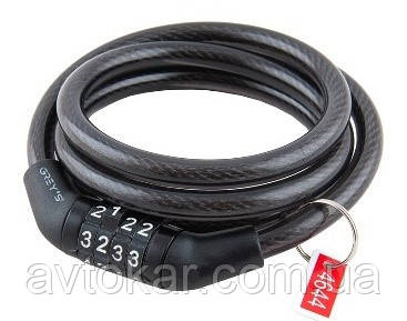 Замок на велосипед Grey's кодовий спіральний (GR30810) AVK, фото 1