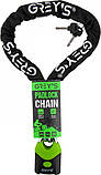 Замок на велосипед Grey's ланцюговий із загартованої сталі з нейлоновим захистом з навісним замком 100 см (GR40810) AVK, фото 2