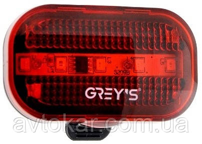 Ліхтарик на велосипед Grey's 5хLEDs задній вологовідштовхувальний корпус. Велосипедний ліхтар, вело фара, габарит AVK, фото 1