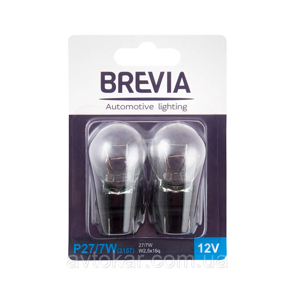 Brevia P27/7W 12V 27/7W blister 2шт AVK, фото 1