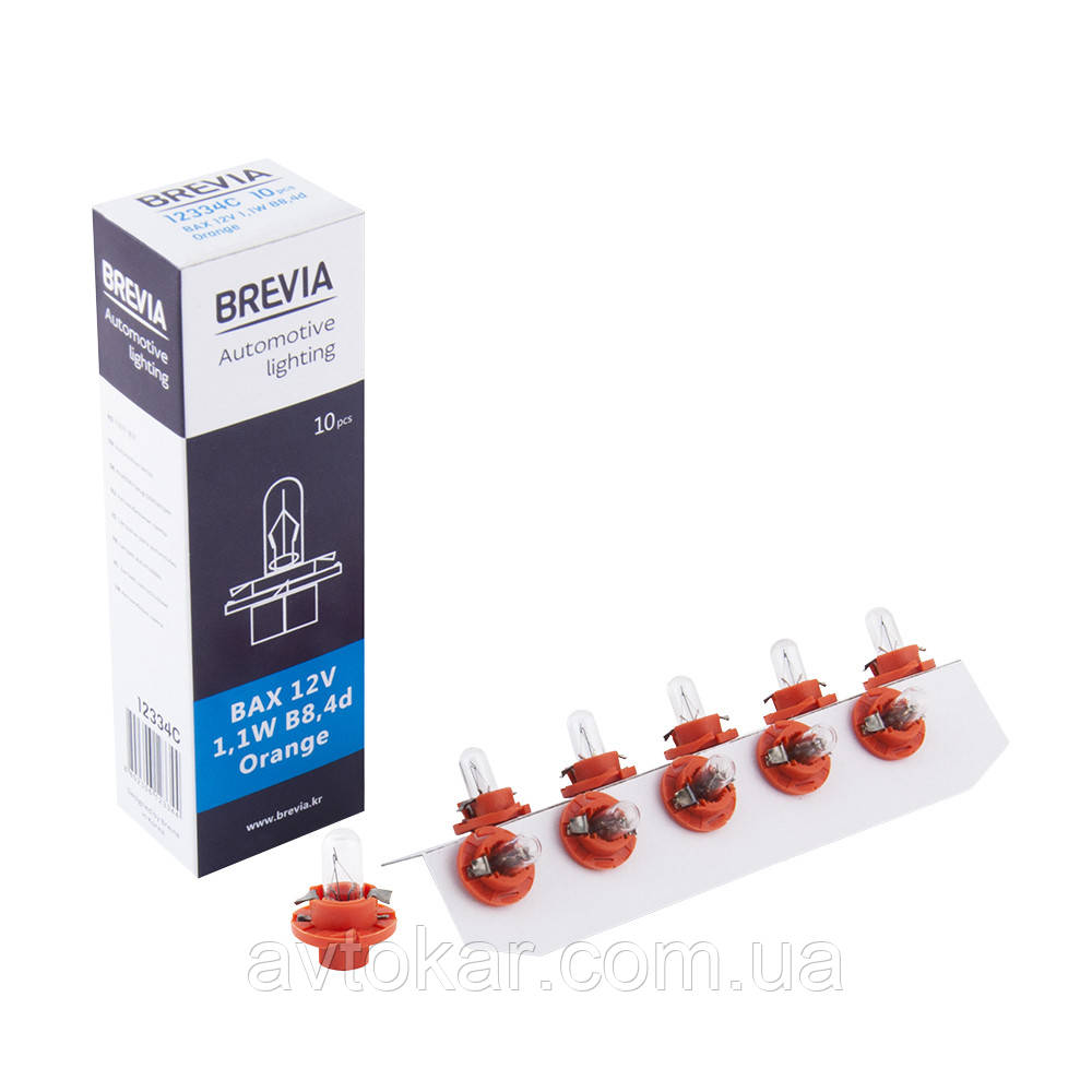 Галогенова лампа Brevia W1,1W 12 V Паковання 10 ШТ AVK, фото 1