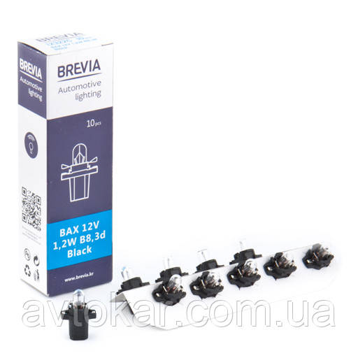 Галогенна лампа BREVIA B83d BAX Black 12 V 12 W 12322C Паковання 10 ШТ AVK, фото 1