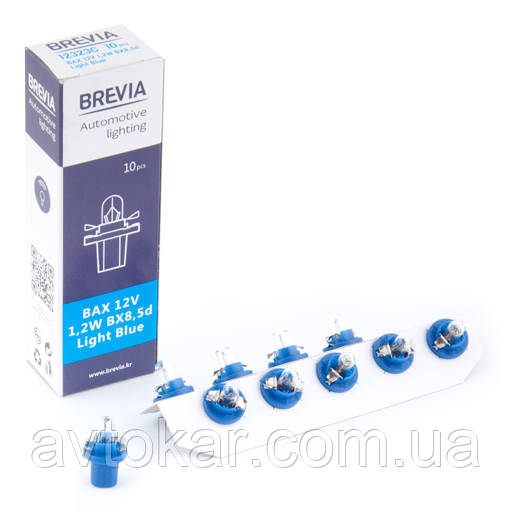 Галогенна лампа BREVIA BX85d BAX Light Blue 12 V 12 W 12323C Паковання 10 ШТ AVK, фото 1