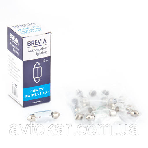 Галогенна лампа BREVIA C18W 12 V 18 W 12318C Паковання 10 ШТ AVK, фото 1