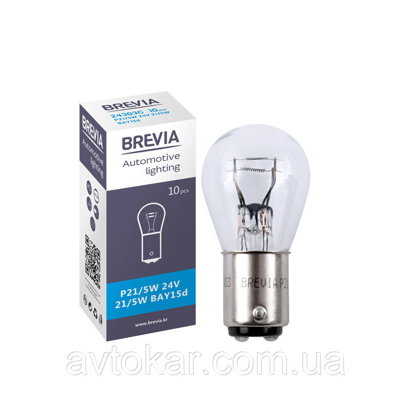Галогенна лампа BREVIA P21/5W 24 V 5 W 24303C Паковання 10 ШТ AVK, фото 1