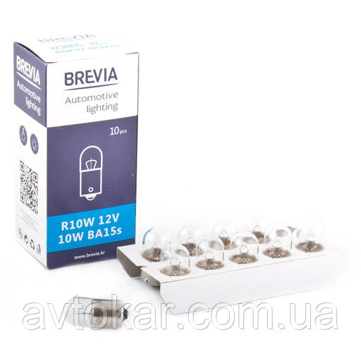 Галогенна лампа BREVIA R10W 12 V 10 W 12306C Паковання 10 ШТ AVK, фото 1