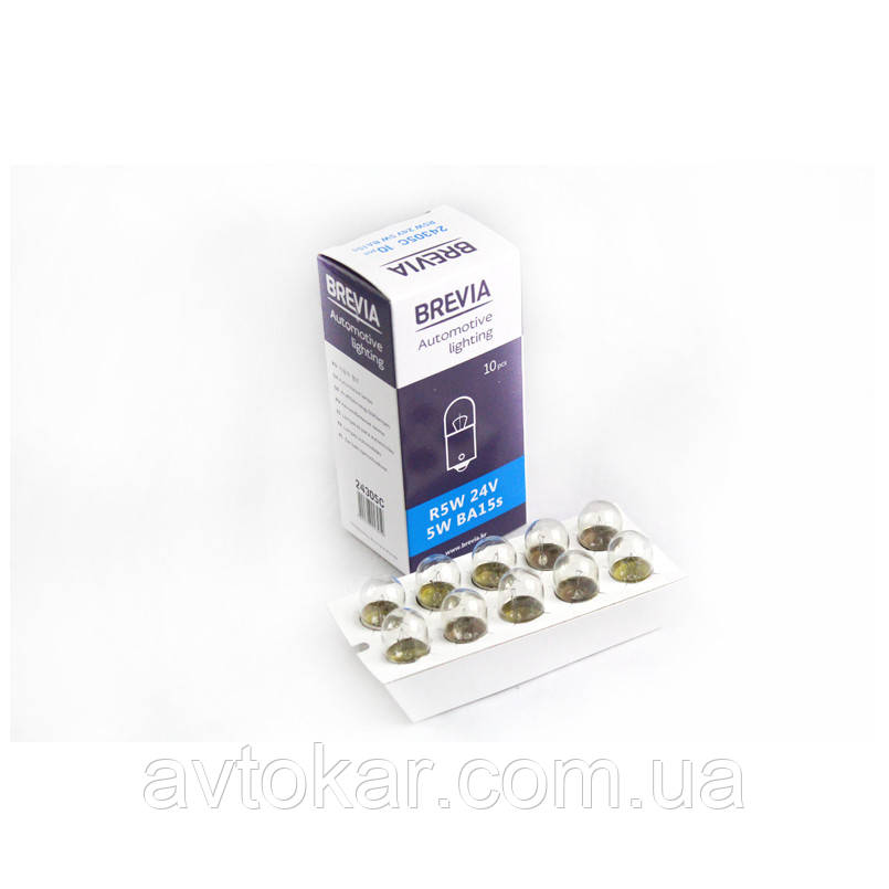 Галогенна лампа BREVIA R5W 24 V 5 W 24305C Паковання 10 ШТ AVK, фото 1