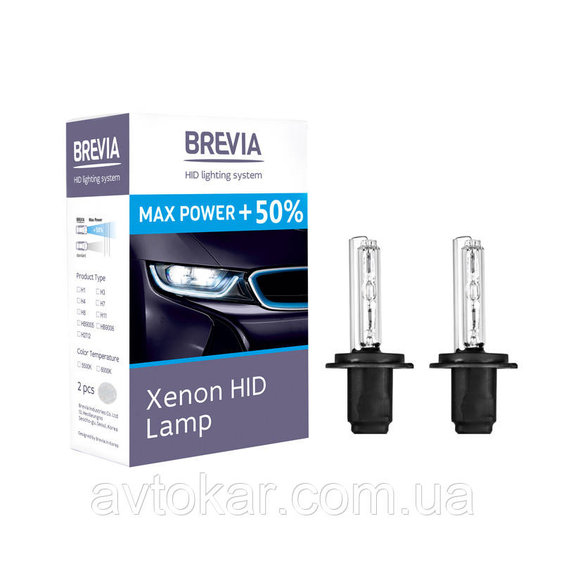 Ксенонові лампи для фар автомобіля H3 Brevia Max Power +50% AVK, фото 1