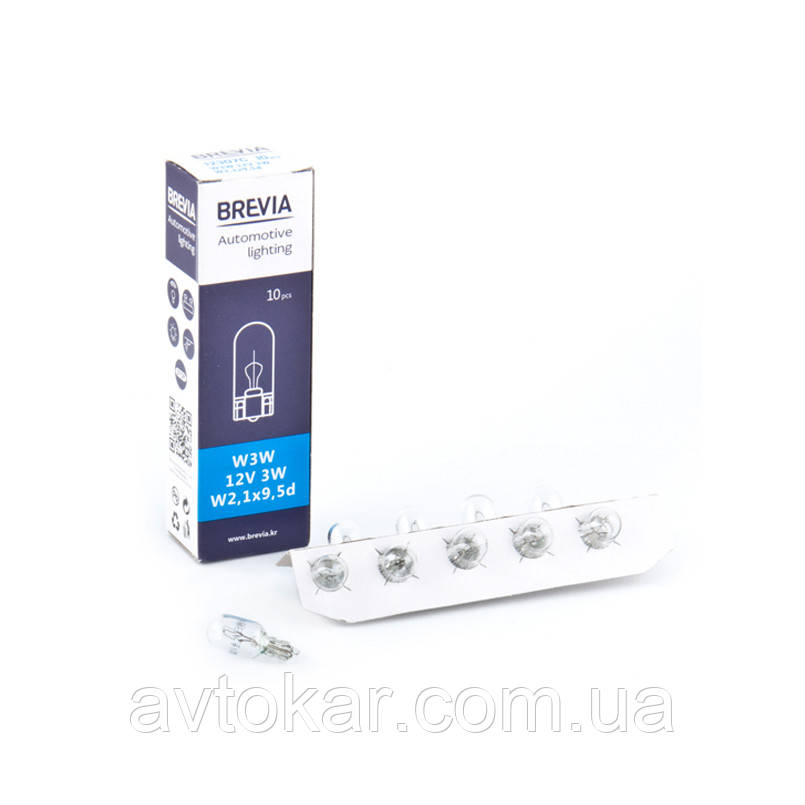 Галогенна лампа BREVIA W12W 12 V 12325C Паковання 10 ШТ AVK, фото 1
