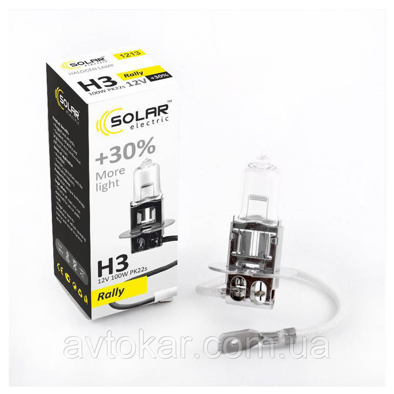 Галогенна лампа Solar H3 Rally +30% 12 V 1213 AVK, фото 1