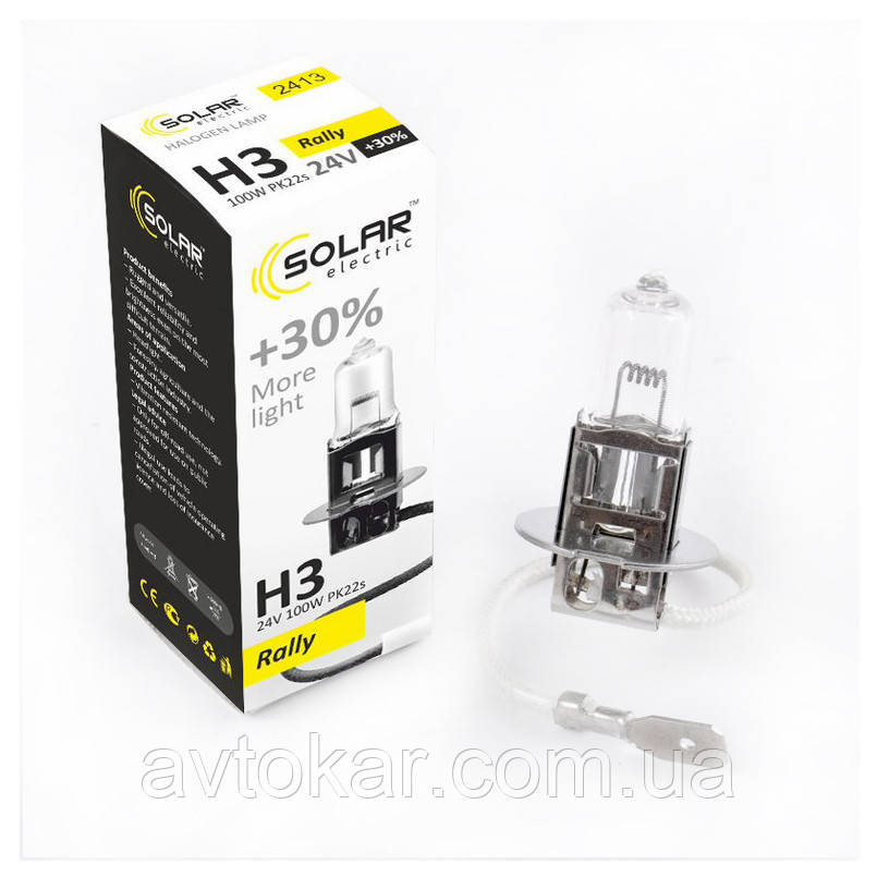 Галогенна лампа Solar H3 Rally +30% 24V 2413 AVK, фото 1