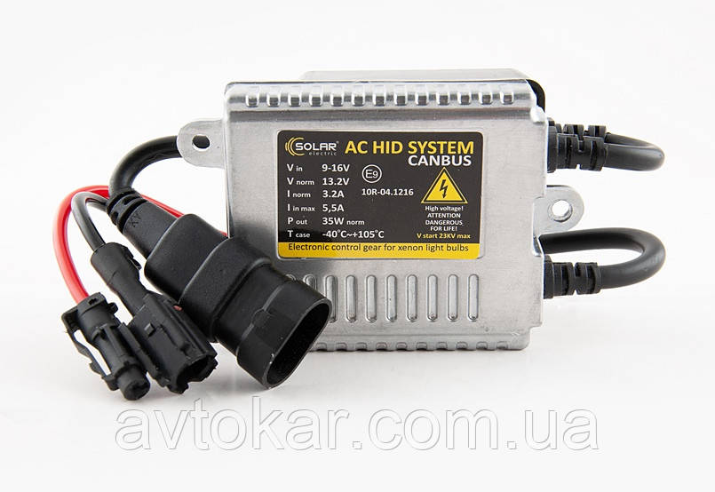 Блок розпалювання ксенону Solar Canbus Premium Ultra Slim Ballast для ксенонових або бі-ксенонових ламп 35 W 9-16 В AVK, фото 1