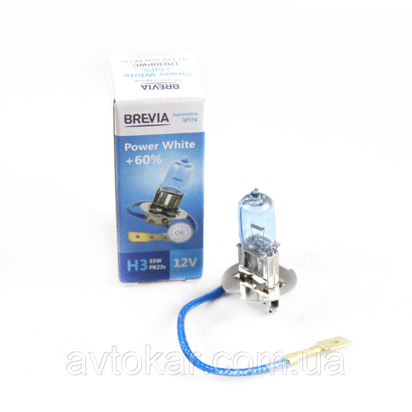 Галогенова лампа BREVIA H3 POWER WHITE +60% 12030PWC AVK, фото 1