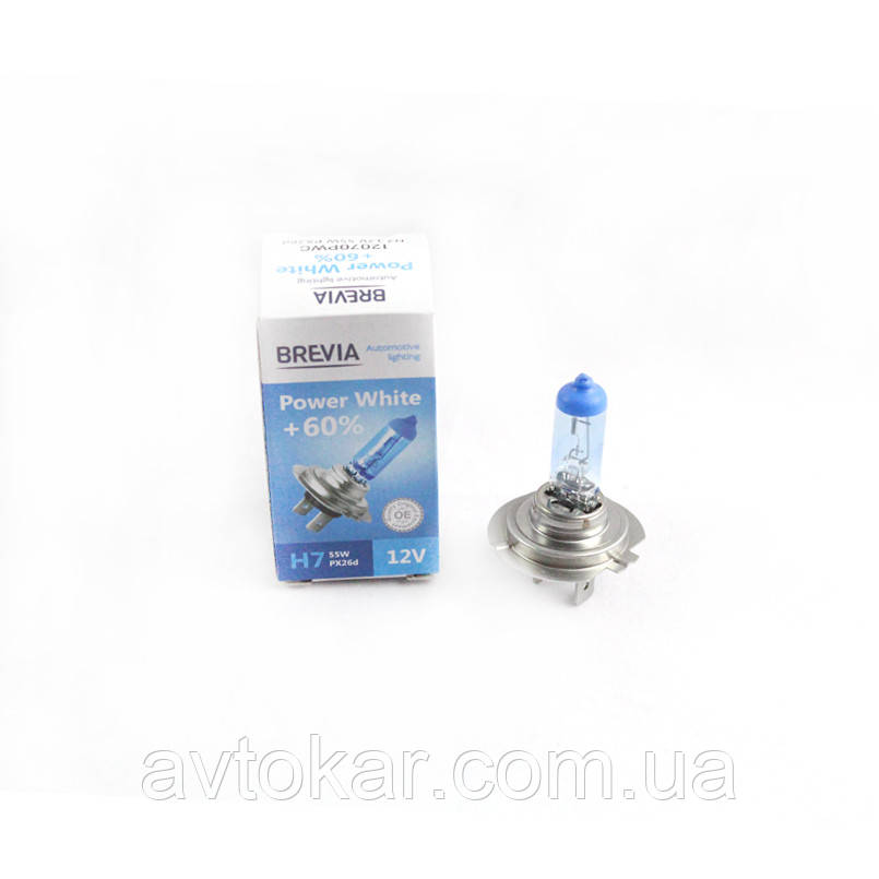 Галогенова лампа Brevia H7 Power White + 60% 12 V 55 W 12070 PWС AVK, фото 1