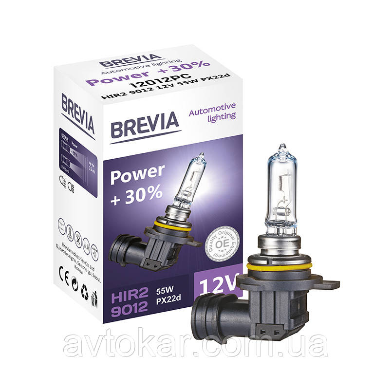 Галогенова лампа HIR2 9012 12 V 55 W PX22d Power +30% CP (120212PC) AVK, фото 1