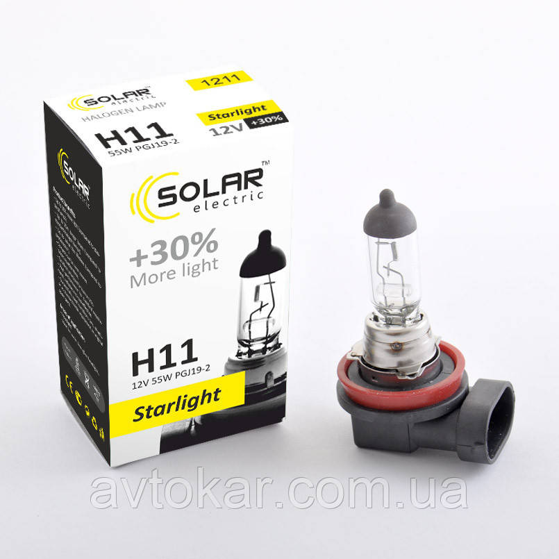 Галогенова лампа Solar H11 StarLight +30% 70 W 24 V (2411) AVK, фото 1