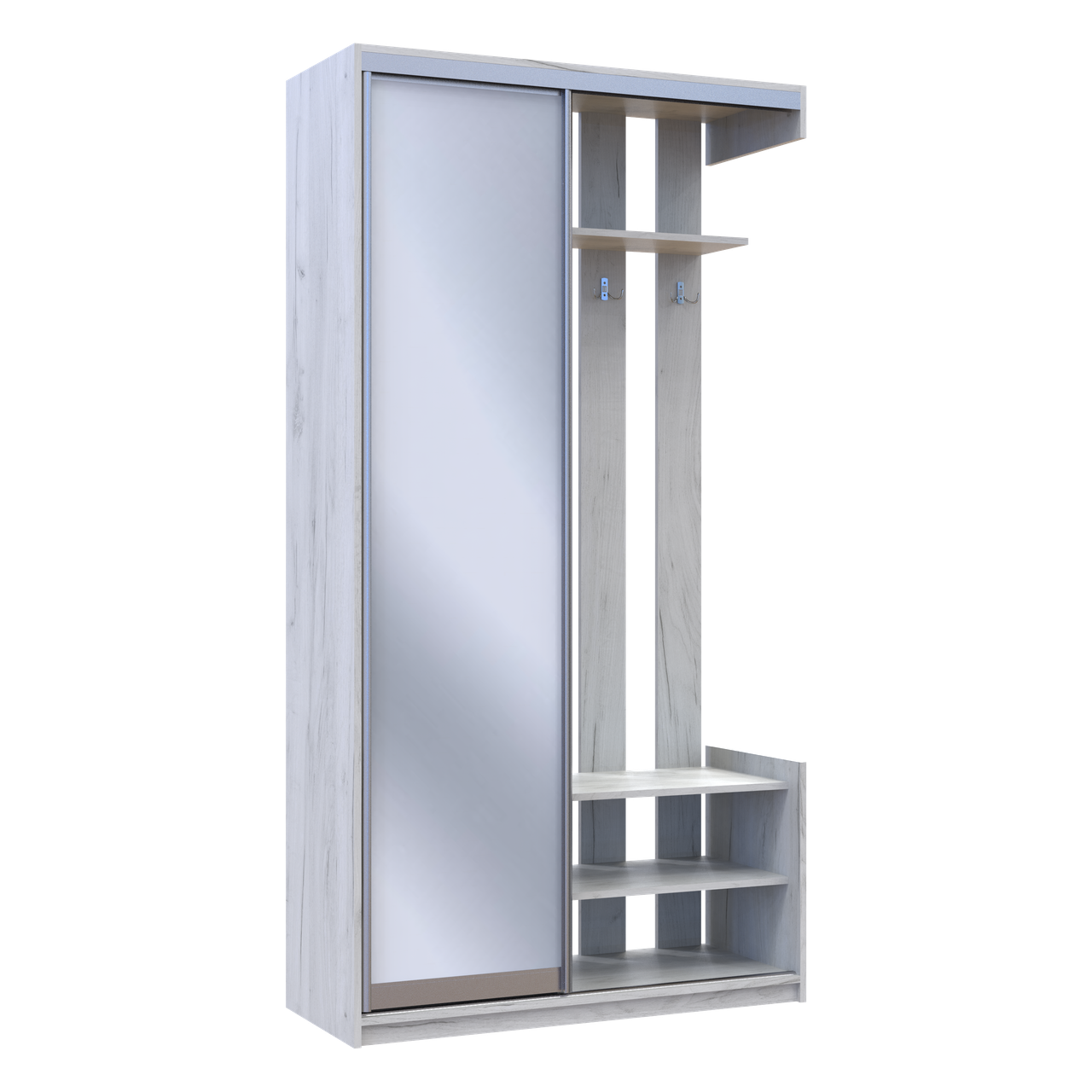 Передпокій Doros City One Door Білий Дуб 1 Дзеркало 110х45х210