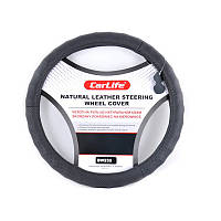 Авто чохол на кермо автомобіля CARLIFE S (35-37 см) шкіра чорний (SW232S) AVK AVK