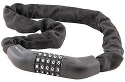 Велозамок кодовий замок на велосипед Grey's ланцюговий із загартованої сталі з нейлоновим захистом (GR40610) AVK AVK