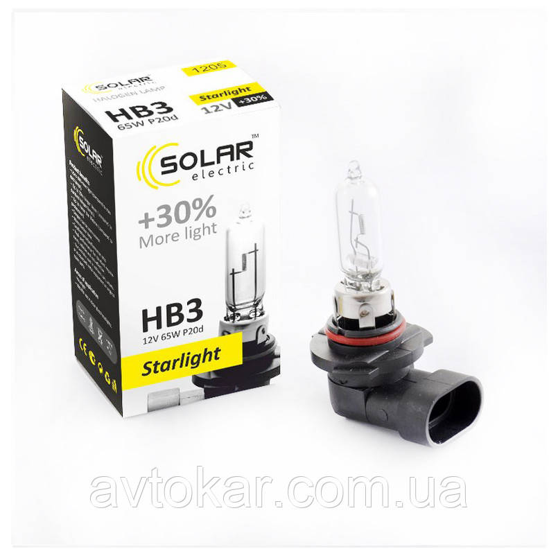Галогенна лампа Solar HB3 StarLight +30% 12V 1205 AVK AVK