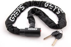 Замок на велосипед Grey's ланцюговий циліндричний із загартованої сталі з нейлоновим захистом під ключ (GR41610) AVK