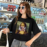 Футболка стильна з принтом Мона Ліза, фото 2