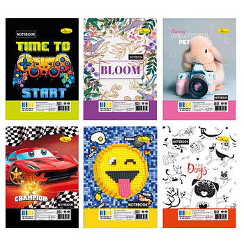 Блокнот А6, 80 листів, лакування, пружина збоку 10*13см АП-1713 G-Rich