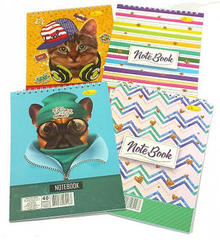 Блокнот А5, 40 листів, лак, пружина зверху 20*14см В-Л5-40 G-Rich