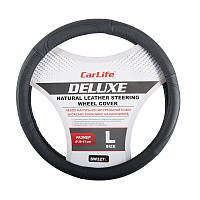 Чохол на кермо шкіряний Carlife DELUXE 39-41 см чорний (SW327L) AVK AVK