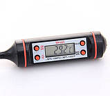 Харчовий термометр із вбудованим щупом чорний, фото 2