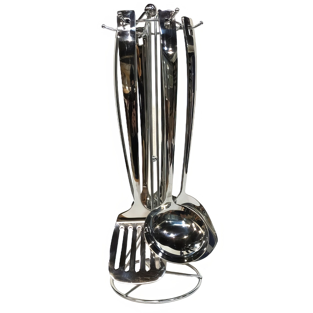 Набір кухонного приладдя 7 предметів 433-5 Кухонний набір з нержавіючої сталі Хром, фото 1