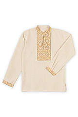 Дитяча вишиванка для хлопчика «Family» беж