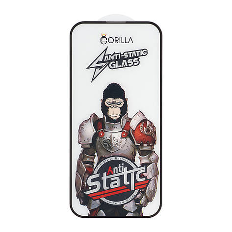 Захисне скло Gorilla King Antistatic Glass iPhone 15 Black, фото 1