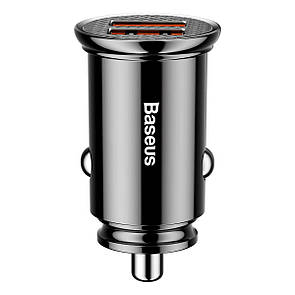 Автомобільний зарядний пристрій Baseus Circular Plastic А+А 30W Black