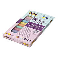 Пластилін ZiBi KIDS Line PASTEL 12 кольорів 200г (8 пастель + 4 глітер)