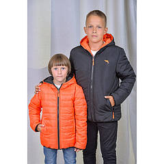 Двостороння куртка для хлопчика «Оскар» чорний/оранж