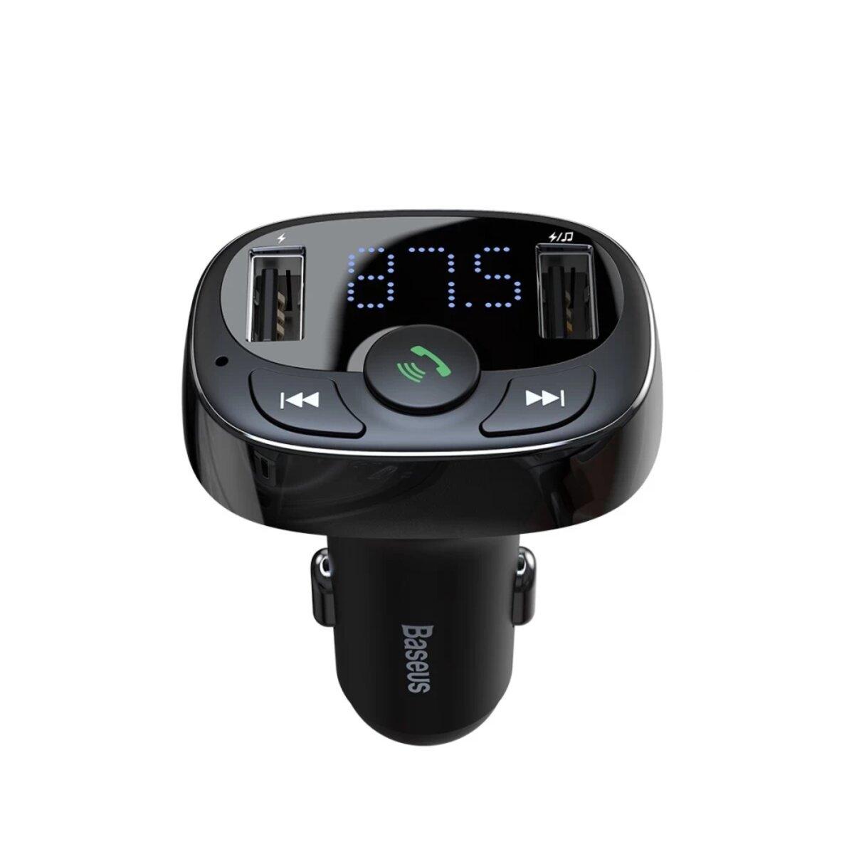 АЗП з FM-модулятор Baseus T Shaped S-09A Car Bluetooth MP3 Player (Standard Edition) Black, фото 1