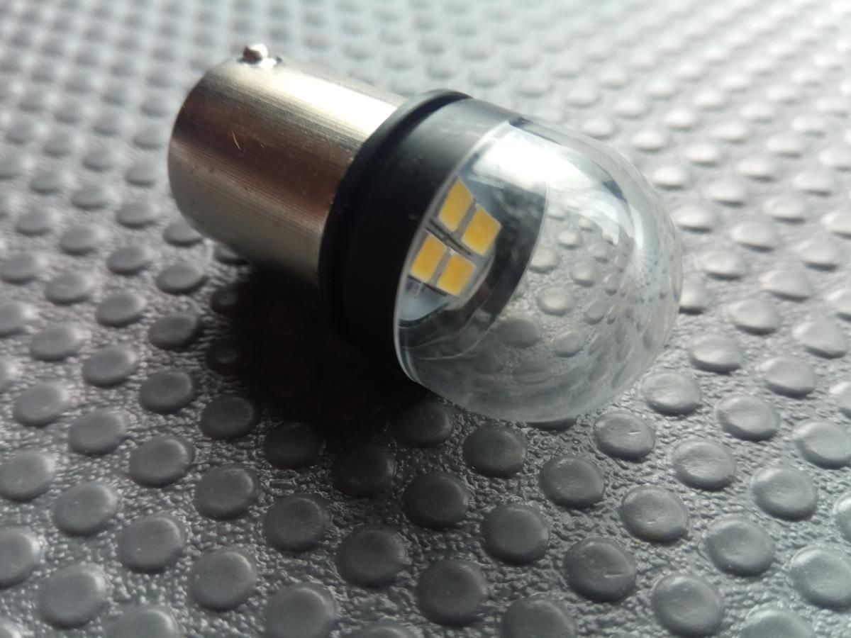 Лампа світлодіод з/ц 12V P21W 1156 4SMD прозоре скло/біла