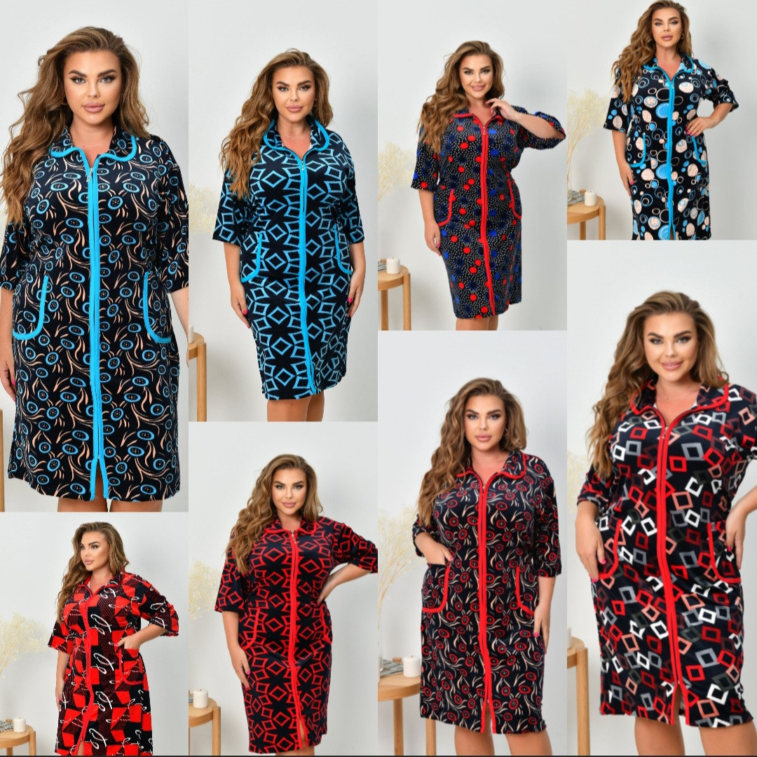 Домашній халат для жінок Королівський велюр, фото 1