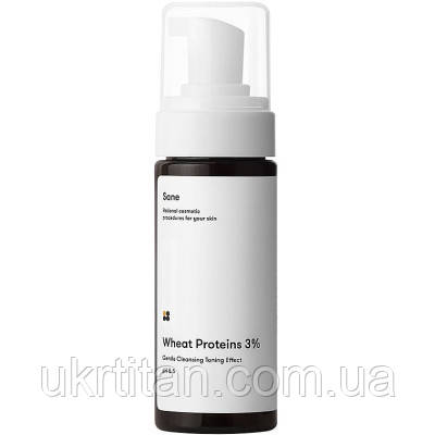 Оригінал! Пінка для вмивання Sane Wheat Proteins 3% Gentle Cleansing Toning Effect pH 5.5 З протеїнами пшениці 3% 150 мл, фото 1