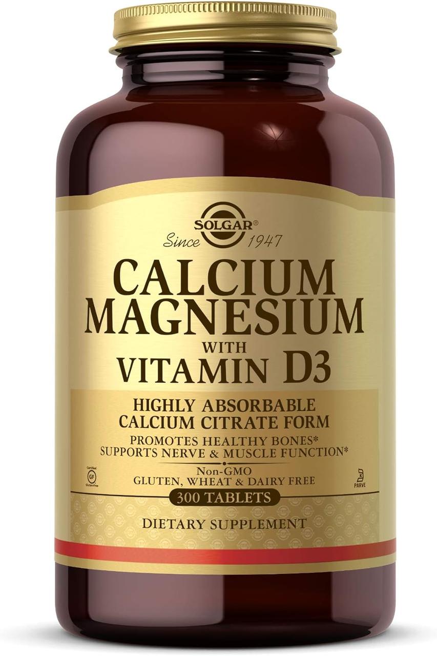 Solgar Calcium Magnesium Magnesium with Vitamin D3 300 таблеток, фото 1
