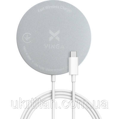 Оригінал! Зарядний пристрій Vinga Magnetic Wireless Charger 10W (VCHAMS) - Вища Якість!, фото 1