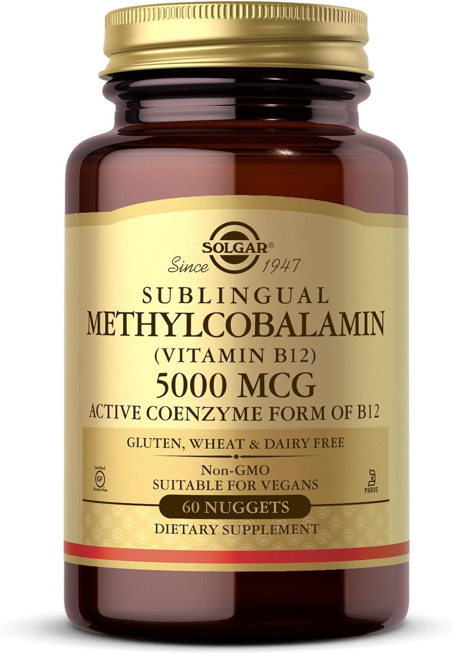 Вітамін Б12 солгар Solgar Sublingual Methylcobalamin (Vitamin B12) 5000 mcg 60 пастилок