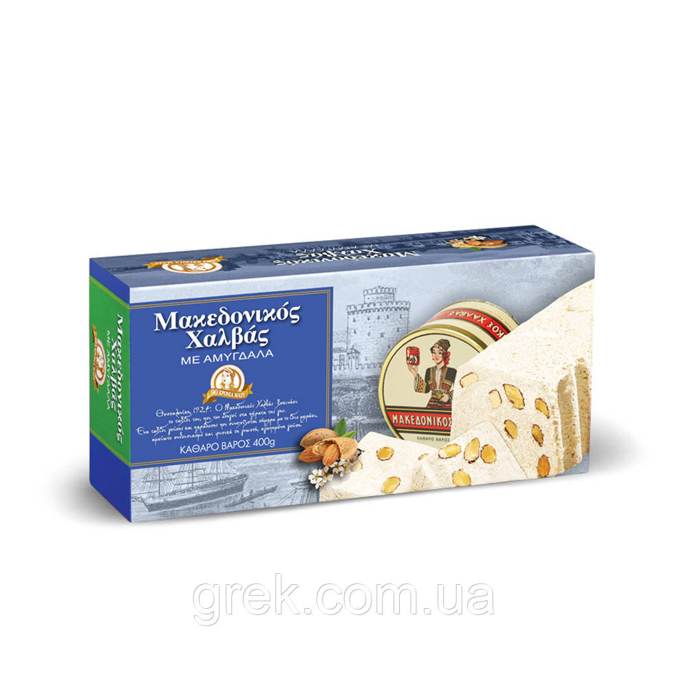 Халка кунжутна македонська з мигдалем Haitoglou 400 г, фото 1