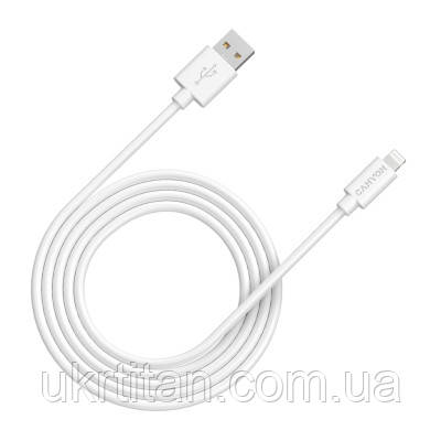 Оригінал! Дата кабель USB 2.0 AM to Lightning 1.0m MFI white Canyon (CNS-MFIC12W) - Вища Якість!, фото 1